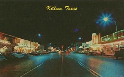Killeen, Texas downtown at night