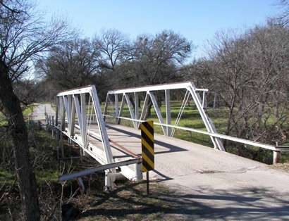 Krum Texas one lane bridge