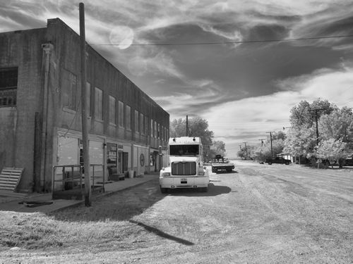 Malone, Texas - Old part of downtown Malone, Texas, with old two story building 