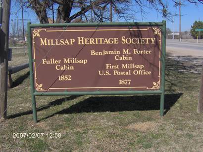 Millsap Texas sign
