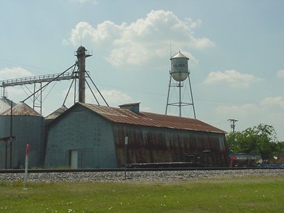 Palmer TX Water Tower  from railroad tracks