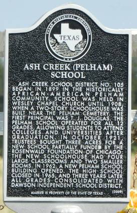 Pelham Tx - School Historical Marker