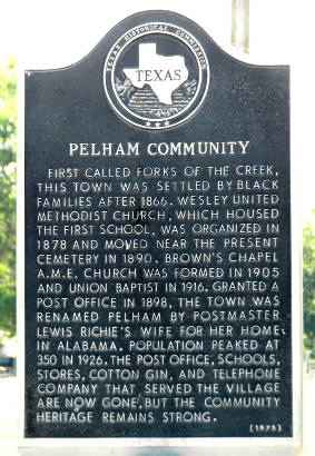 TX - Pelham Community Historica Marker