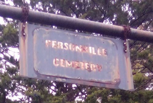 Personville TX, Limestone County - Personville Cemetery Sign 