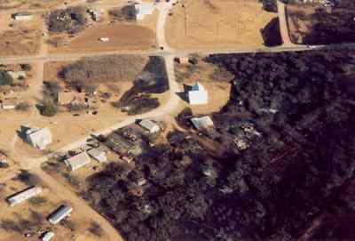 Ringgold, Texas January 2006 grass fire aerial view