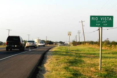TX - Rio Vista road sign
