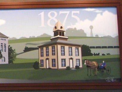 TX - Mural of 1875 Rockwall County Courthouse