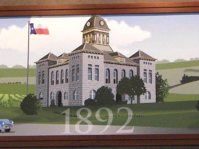 TX - Mural of 1892 Rockwall County Courthouse