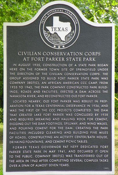 TX - Ft ParkerState Park - CCC Marker