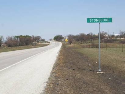 Entering Stoneburg Tx,  Road Sign