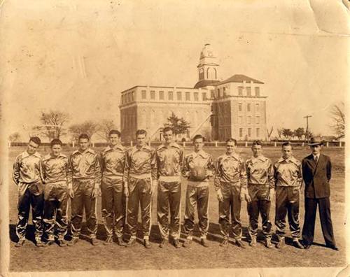 Westminster College Athletic Team and building, Westminster, Texas