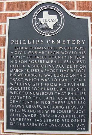 Travis Tx Phillips Cemetery historical marker