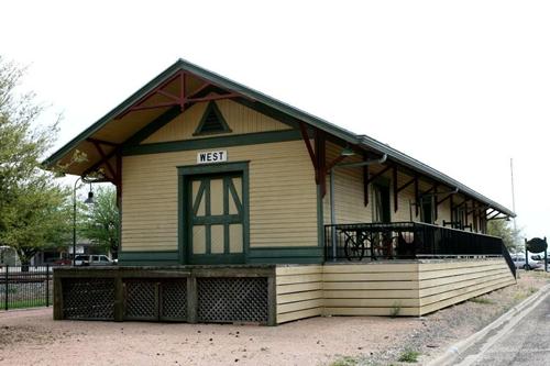 The restored depot in West, Texas