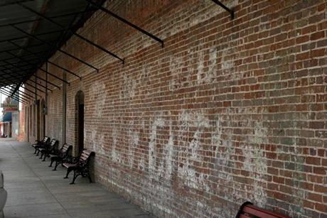 Ghost signs on the historic Groppe Building in West, Texas