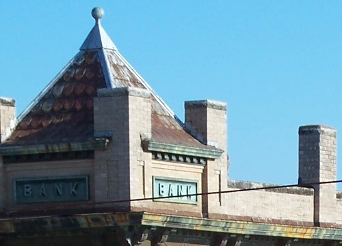 Whitewright Texas -  First National Bank building details 