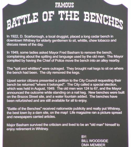 Whitney Tx Bench Battle Sign