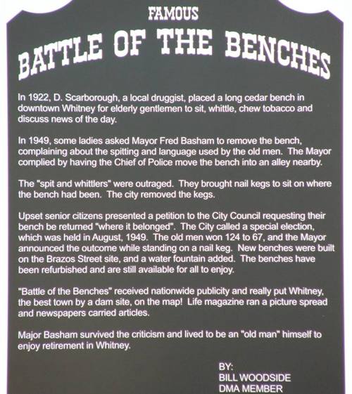 Whitney Tx Bench Battle Sign