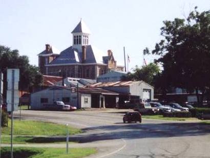 Grimes county courthouse towers over Anderson Texas