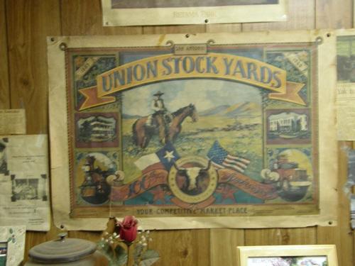 Belmont TX BBQ dining room Union Stock Yards poster