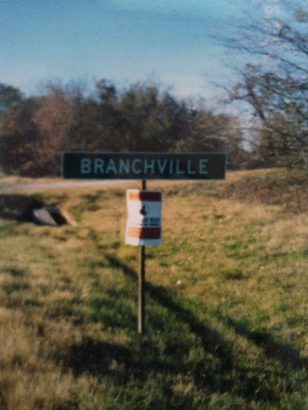 Branchville TX Street Sign