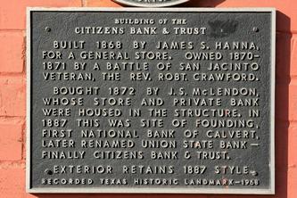 Calvert, Texas  Bank historical marker