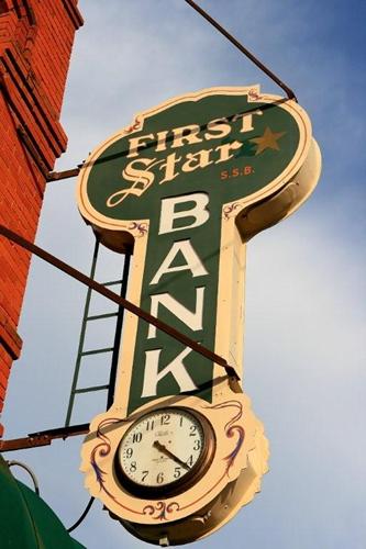 Calvert, Texas  Bank  clock