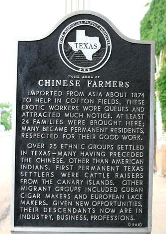 Chinese Farmers historical marker, Calvert Texas