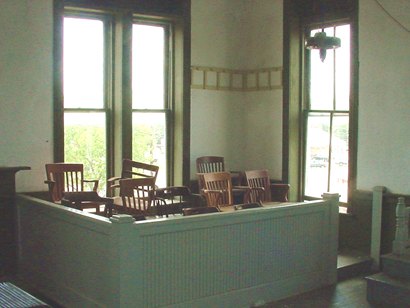 Jury box in Leon County Courthouse, Centerville Texas