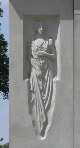 woman relief sculpture, Cost , Texas  monument