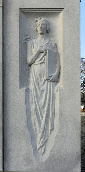 woman relief sculpture, Cost , Texas  monument