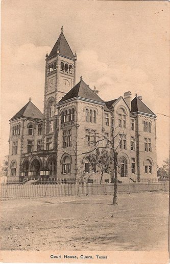 Dewitt County courthouse, Cuero Texas 1907 postcard