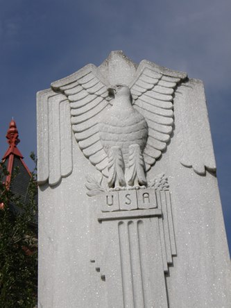 Eagle, War Memorial on courthouse lawn, Cuero Texas