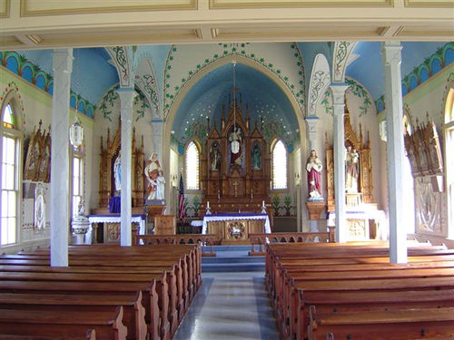 Saints Cyril and Methodius Church interior, Dubina,, Texas