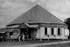 Octagonal wood building