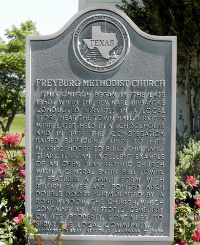Freyburg TX - Freyburg Methodist Church historical marker