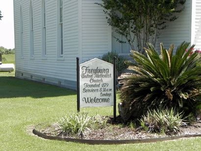 Freyburg TX - Freyburg United Methodist Church sign 