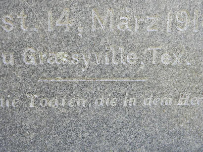 Bastrop County, Texas, Grassyville Cemetery - Grassyville Inscribed On Tombstone
