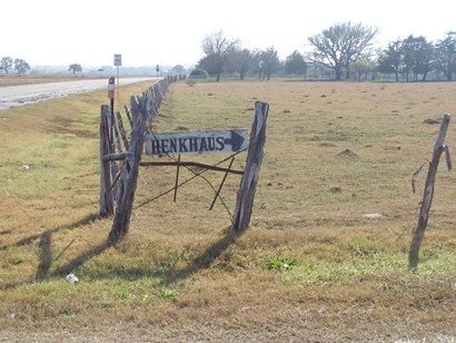 Sign to Henkhaus TX Lavaca Coounty 