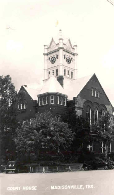1896 Madison County courthouse,  Madisonville Texas old photo