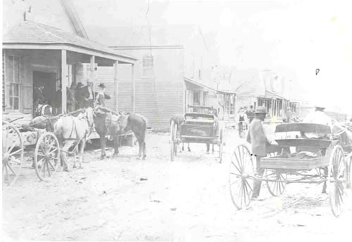 Madisonville TX Street Scene Horse N Buggies 1887