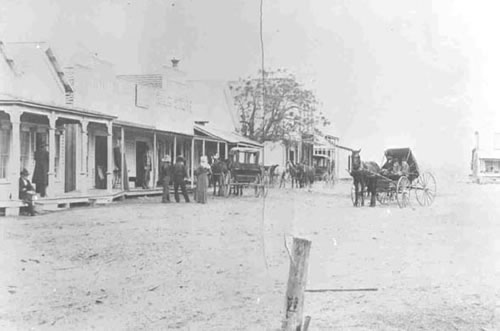 Madisonville TX Street Scene Horse N Buggies 1887