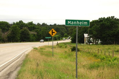 Manheim  TX Road Sign