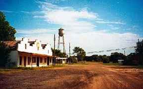 Marquez, Texas water tower street scene