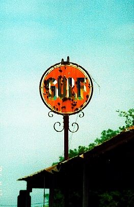 Meyersville TX - Old Gulf Sign