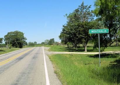 Monthalia Tx - Road Sign