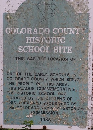 New Bielau TX - Colorado County historic school site plaque