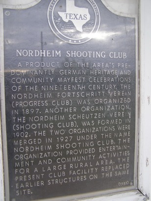 Nordheim Shooting Club historical marker, Nordheim TX 