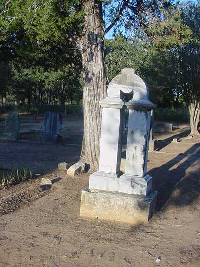 Oak Hill Cemetery Texas white tombstone