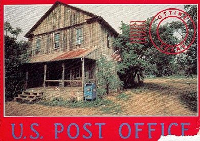 US post office, Ottine, Texas postcard