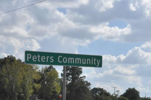 Peters Community road sign